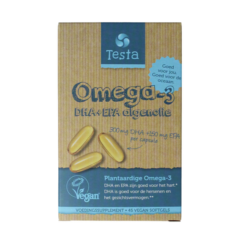 Testa Omega 3 algenolie 300mg DHA + 150mg EPA vegan 45 Softgels