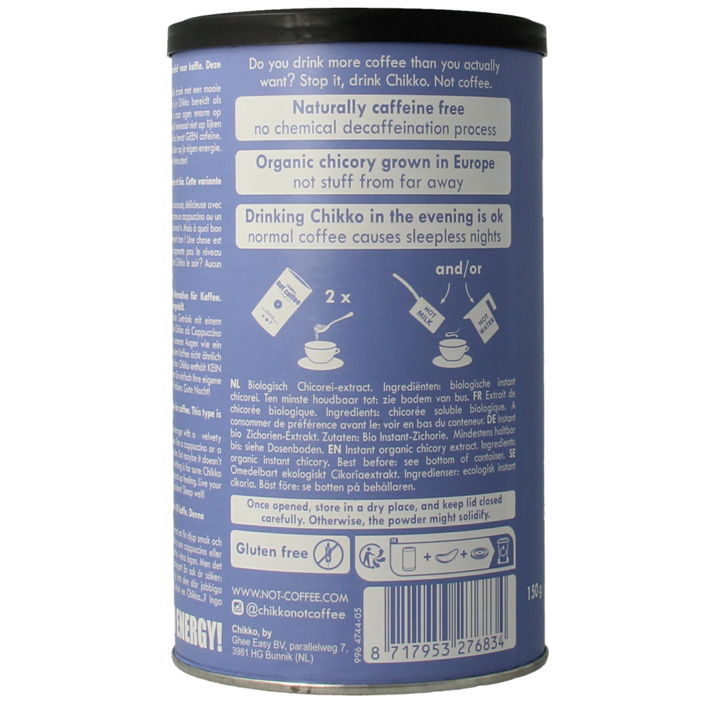 Chikko Not coffee cichorei geroosterd bio 150.00 Gram