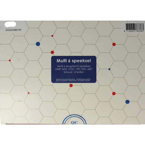 Testjezelf.nu Multidrugtest 6 speeksel kit  4.00 Stuks