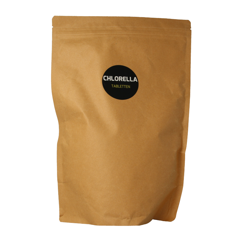 Hanoju Chlorella tabletten papier zak 2500 Tabletten
