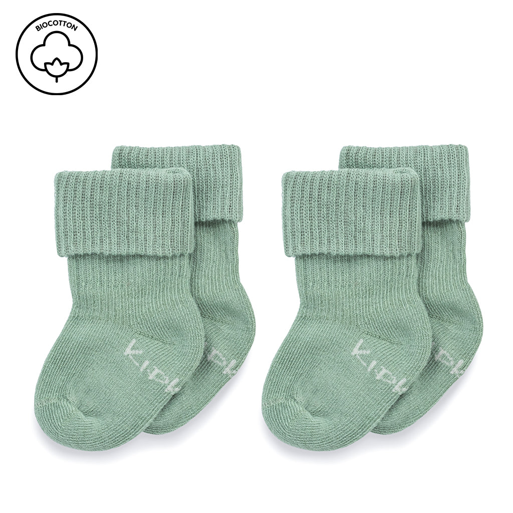 KipKep Blijf baby sokjes newborn/ prematuur pale green 1 Paar