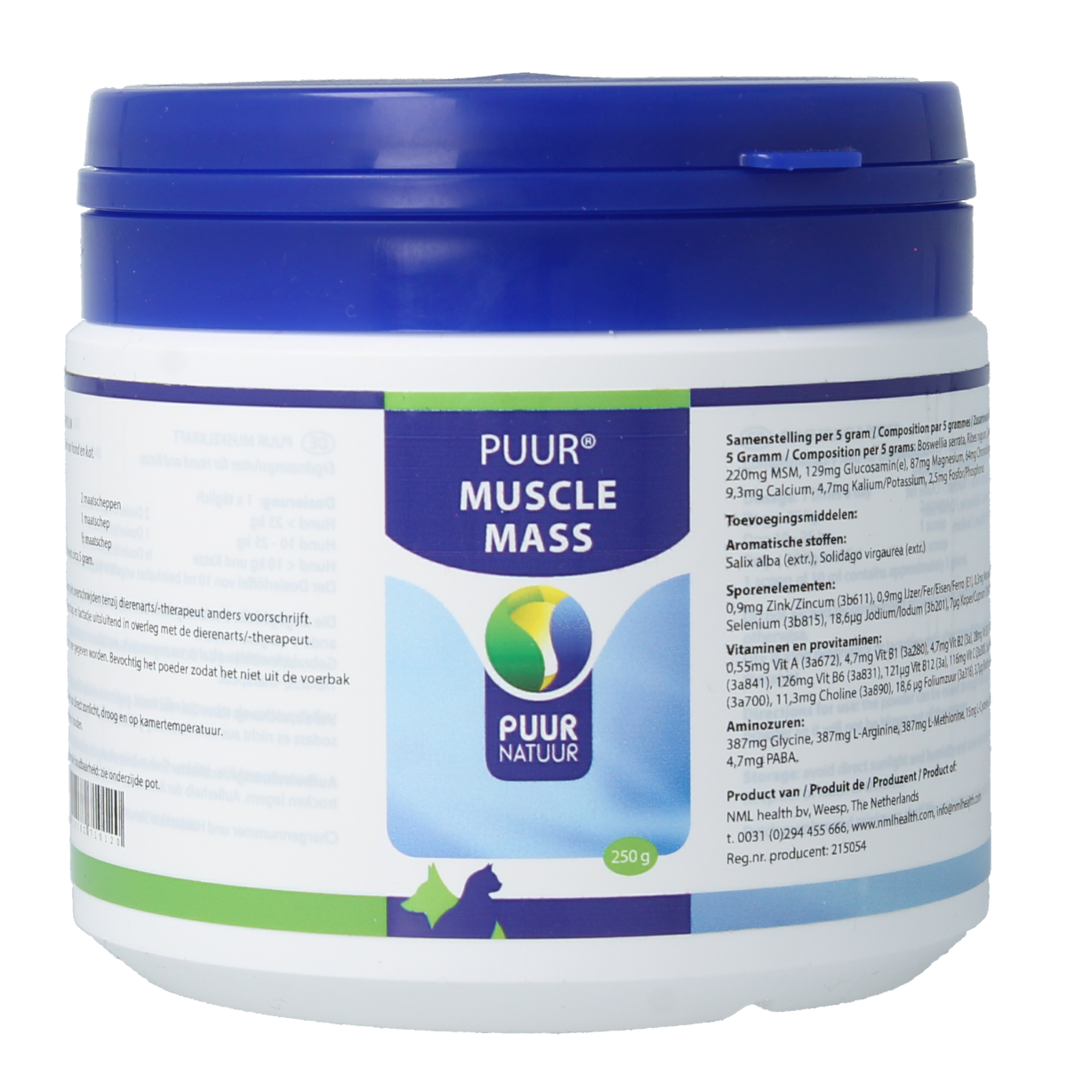 Puur Muscle mass hond / kat 250.00 Gram