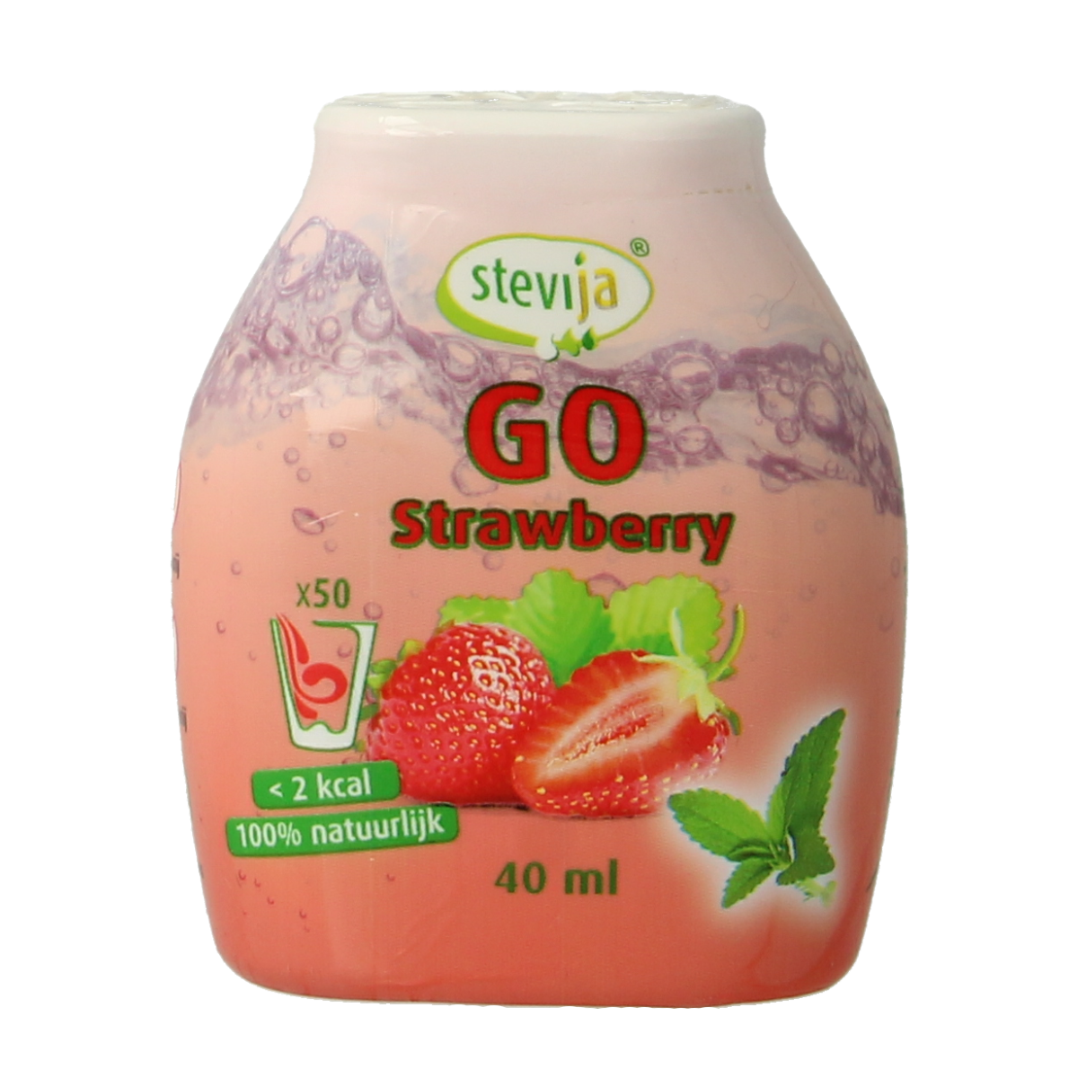 SteviJa Stevia limonadesiroop go strawberry 40.00 Milliliter