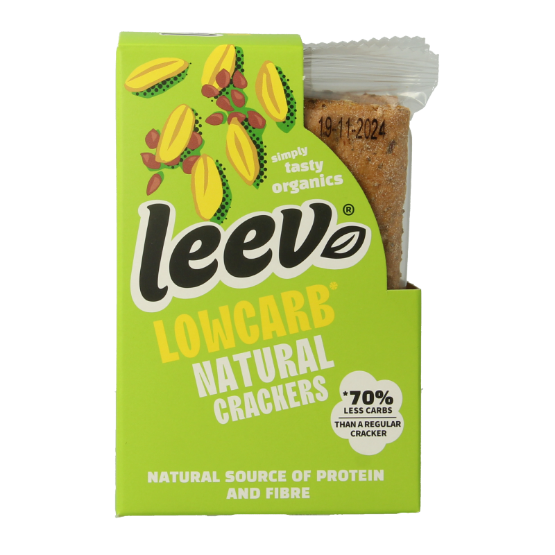 Leev Qrackers lowcarb 3 x 2 stuks bio 80 Gram