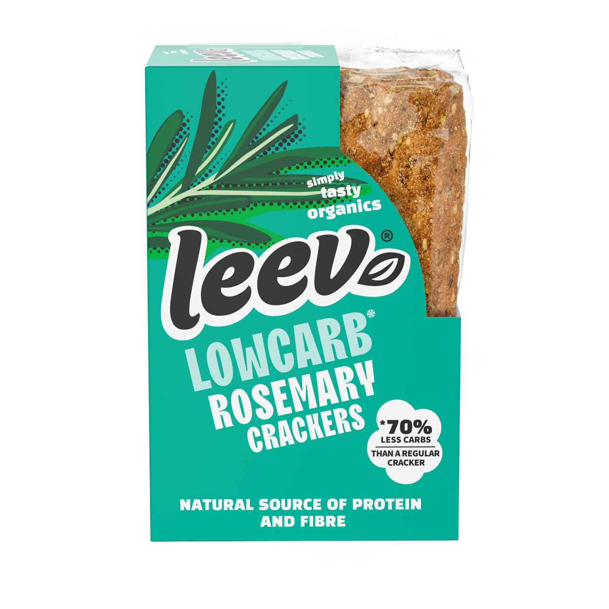 Leev Bio qrackers rosemary seasalt 3 x 2 stuks 6 Stuks