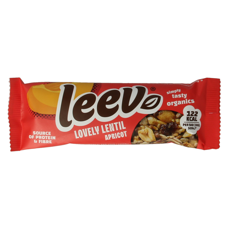 Leev Lovely lentil bar apricot bio 30 Gram