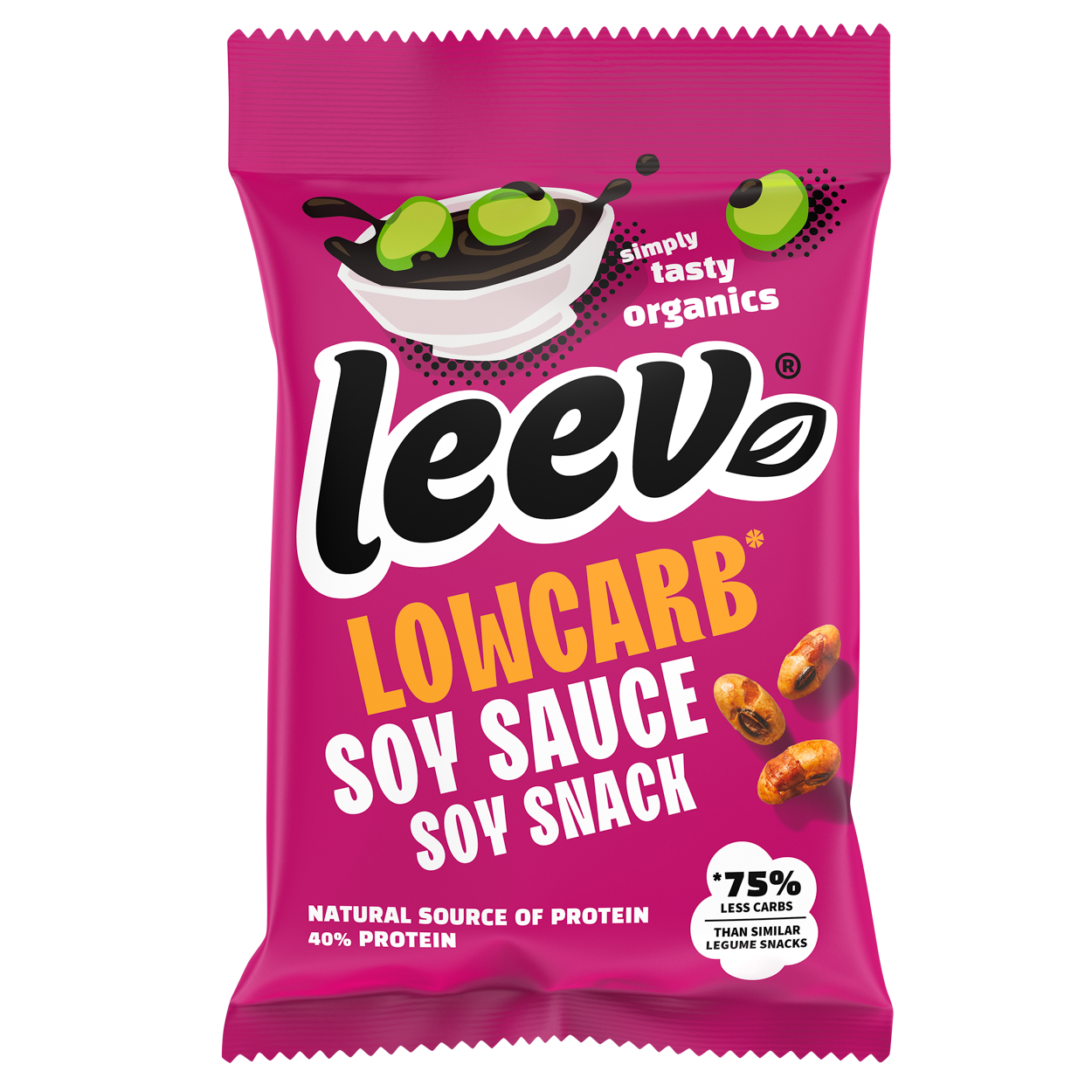 Leev Lowcarb snack soyabonen  soya saus bio 45 Gram