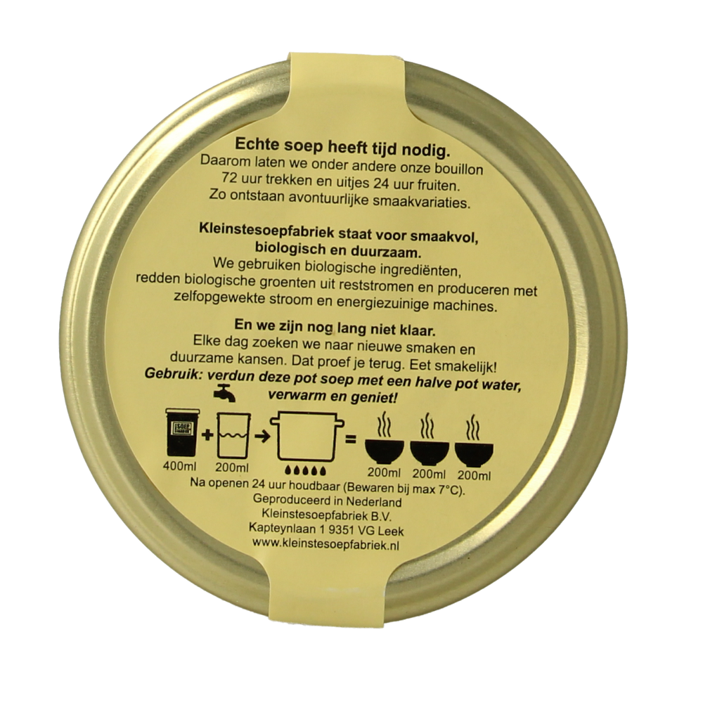 Kleinstesoepfabriek Runderbouillon bio 400.00 Milliliter