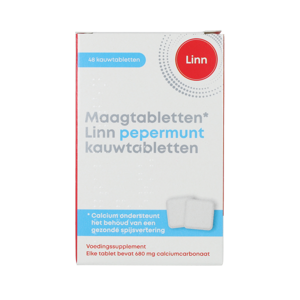Linn Maagtabletten pepermunt 48.00 Kauwtabletten