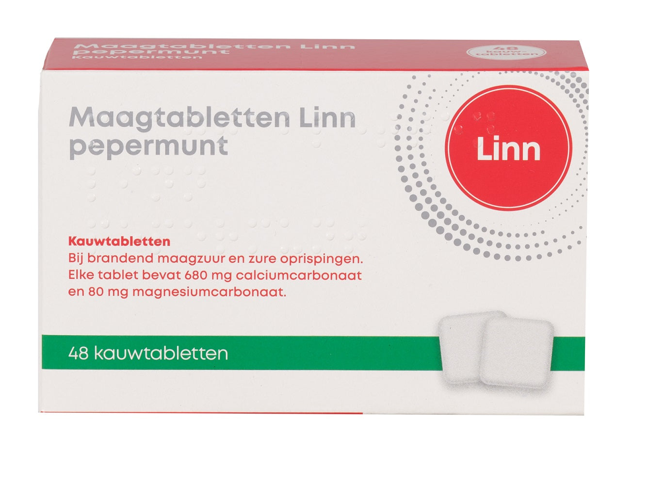 Linn Maagtabletten pepermunt 48 Kauwtabletten