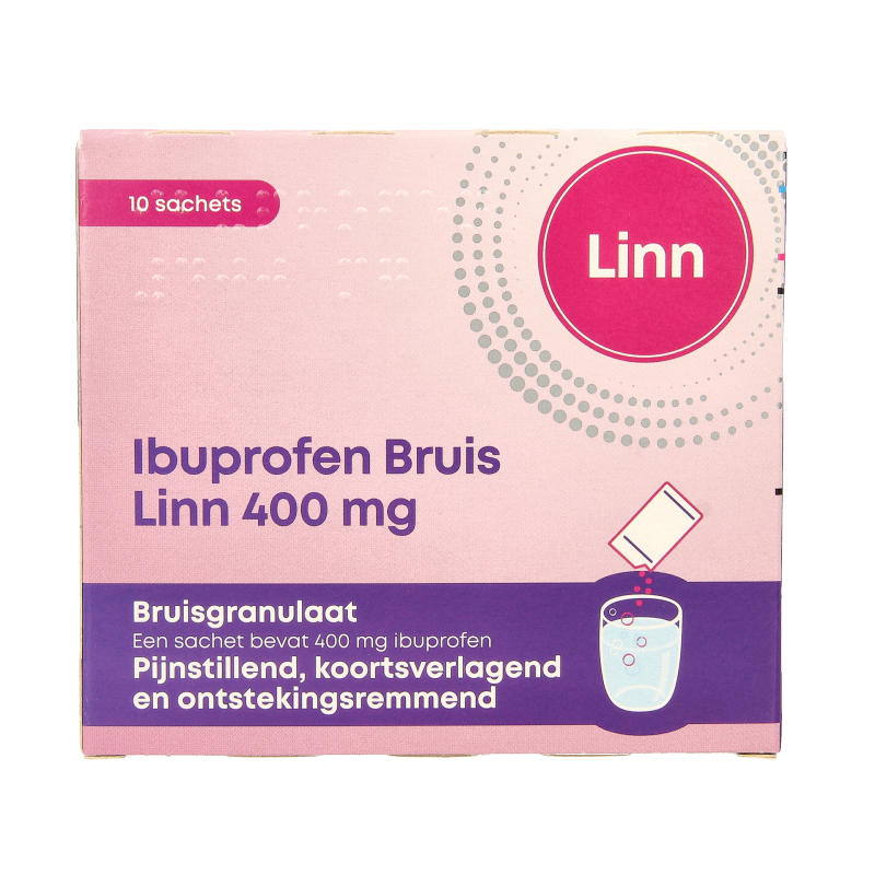 Linn Ibuprofen bruisgranulaat 400mg 10 Sachets