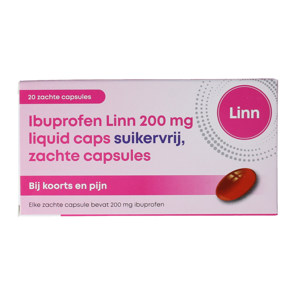 Linn Ibuprofen liquid 200mg suikervrij 20.00 Capsules