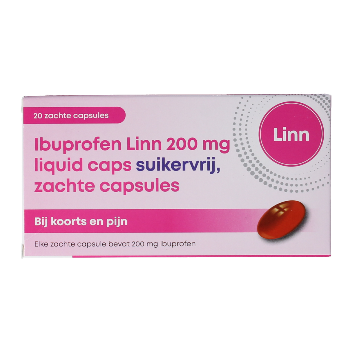 Linn Ibuprofen liquid 200mg suikervrij 20.00 Capsules