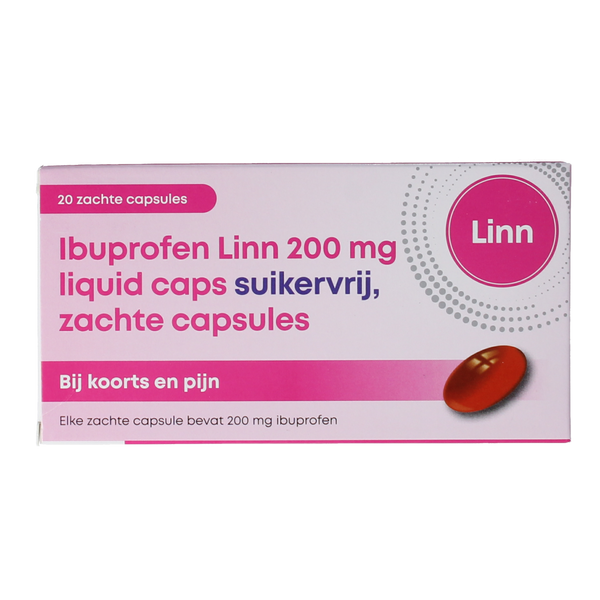 Linn Ibuprofen liquid 200mg suikervrij 20.00 Capsules