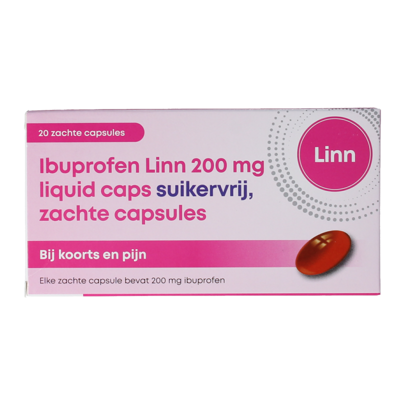 Linn Ibuprofen liquid 200mg suikervrij 20 Capsules