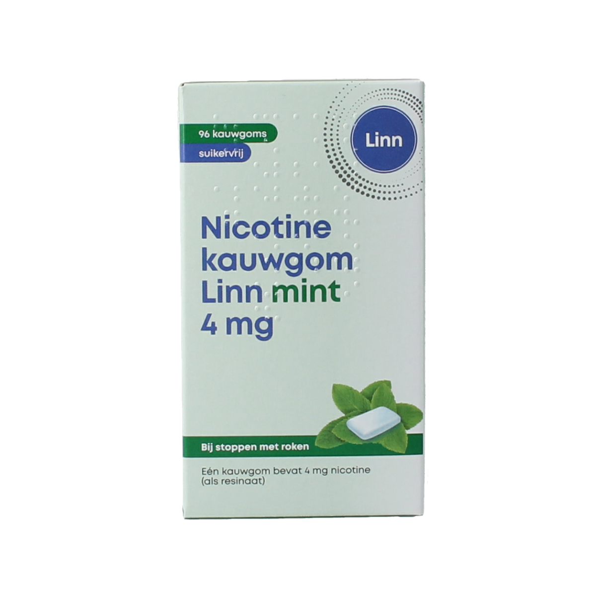 Linn Nicotine kauwgom 4mg mint 96.00 Stuks