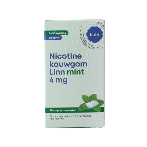 Linn Nicotine kauwgom 4mg mint 96.00 Stuks