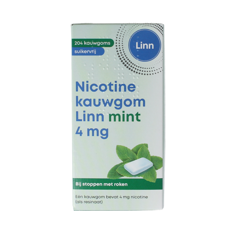 Linn Nicotine kauwgom 4mg mint 204 Stuks