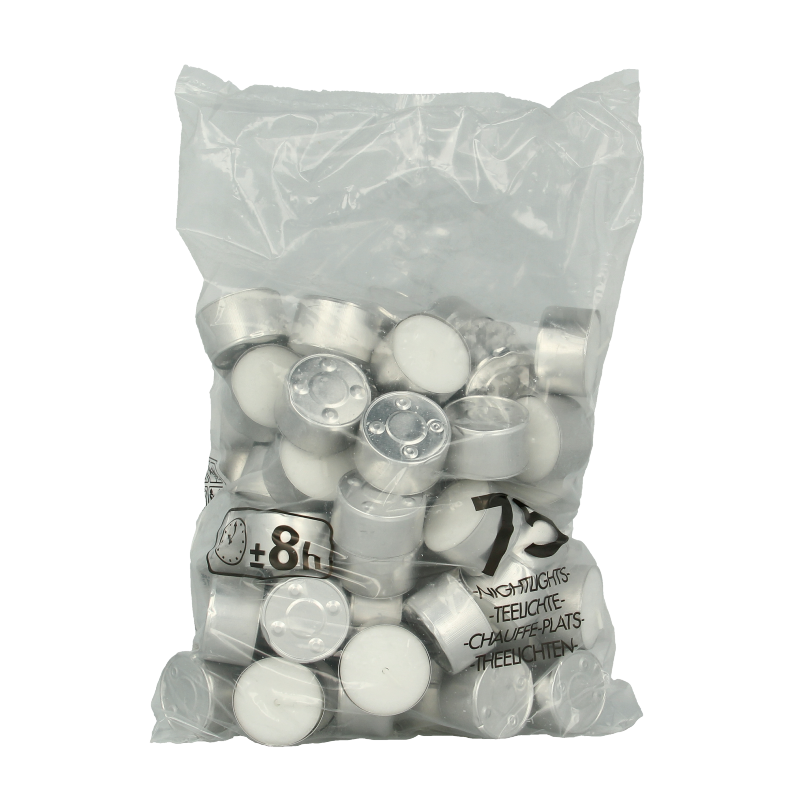 Bolsius Neutraal theelicht wit  8uur zak 75 Stuks