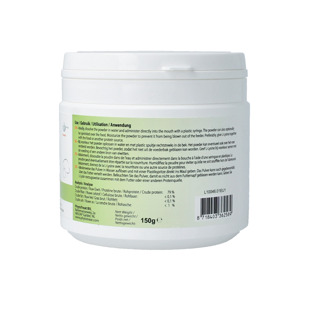 PhytoTreat L-lysine hond/kat 150.00 Gram