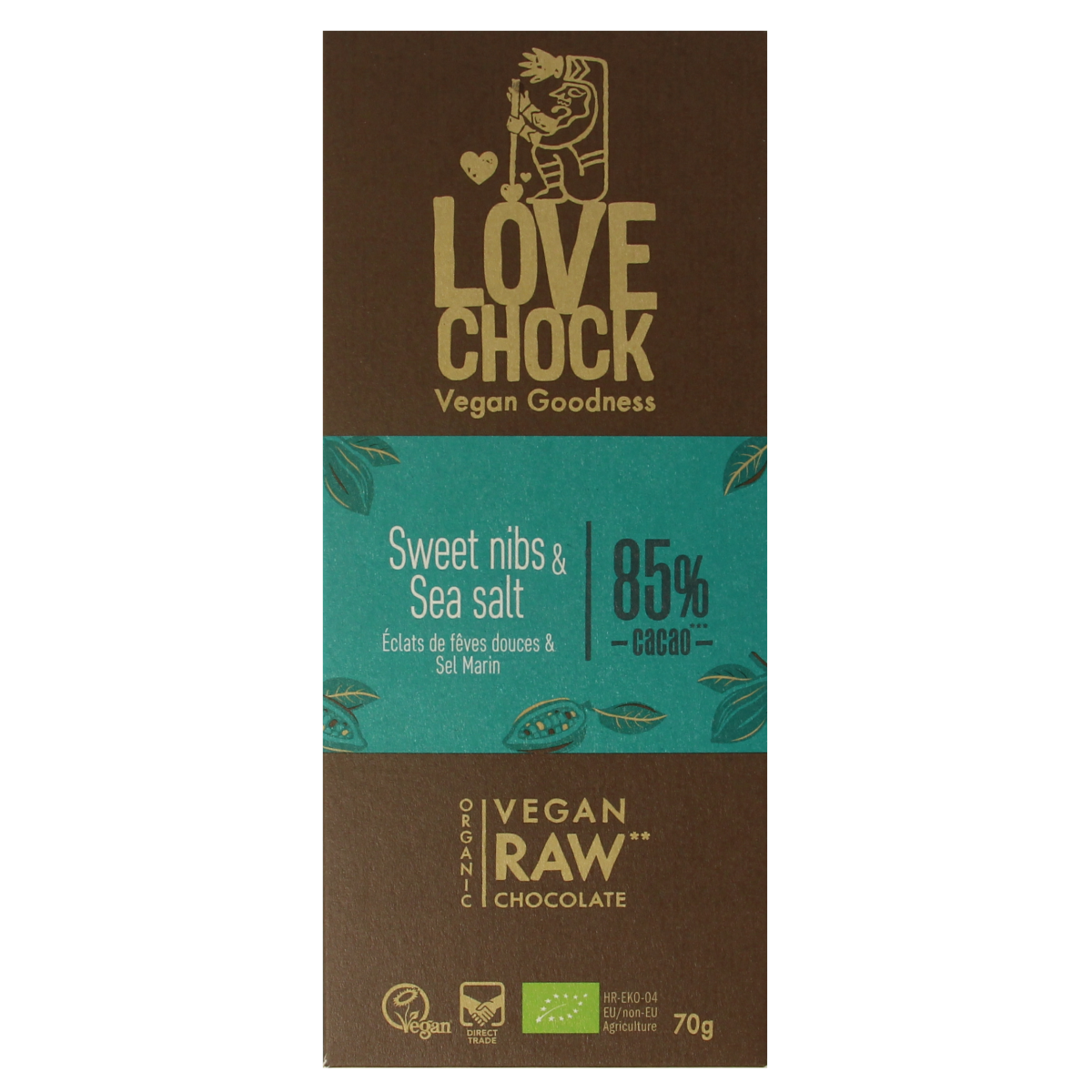 Lovechock Sweet nibs & seasalt bio 70.00 Gram