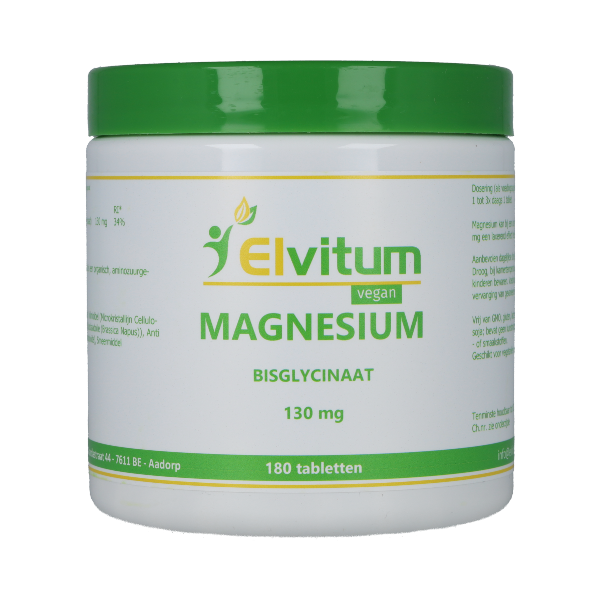 Elvitum  Magnesium (bisglycinaat) 130mg 180.00 Tabletten