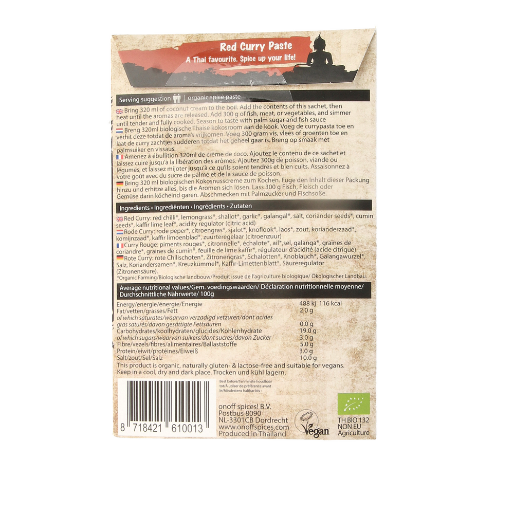 Onoff Thaise rode currypasta bio 50.00 Gram