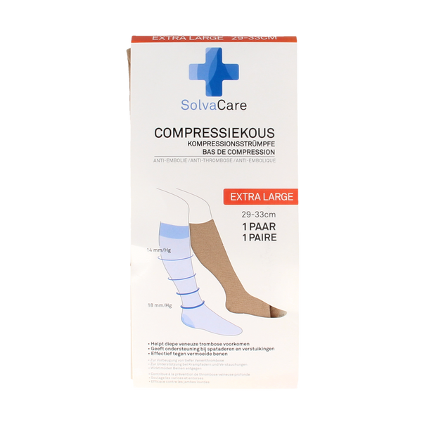 Solvacare Compressiekous beige XL 29 - 33 cm 1.00 Paar