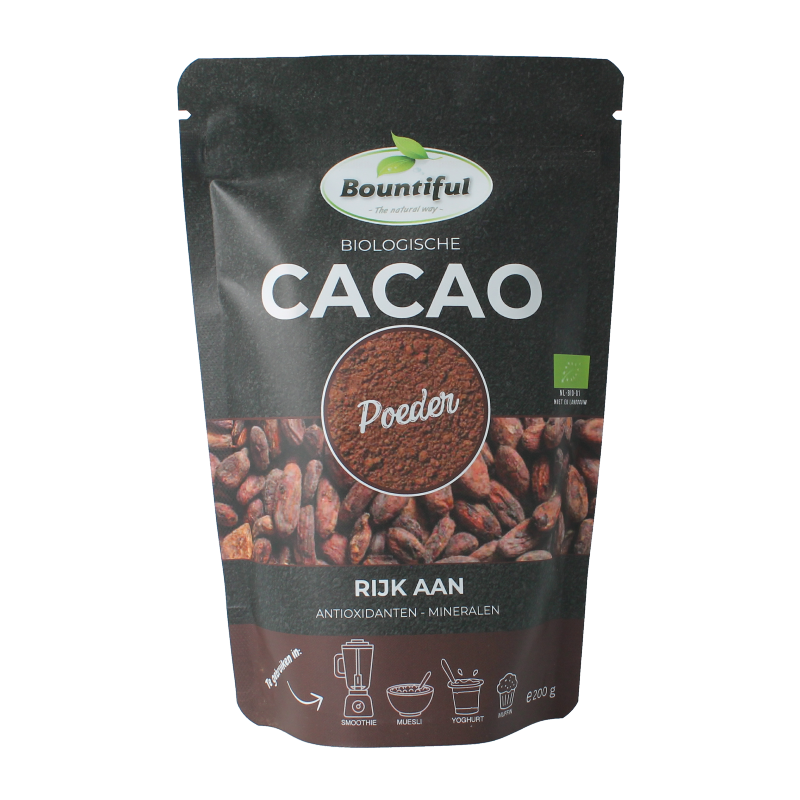 Bountiful Cacao poeder bio 200 Gram