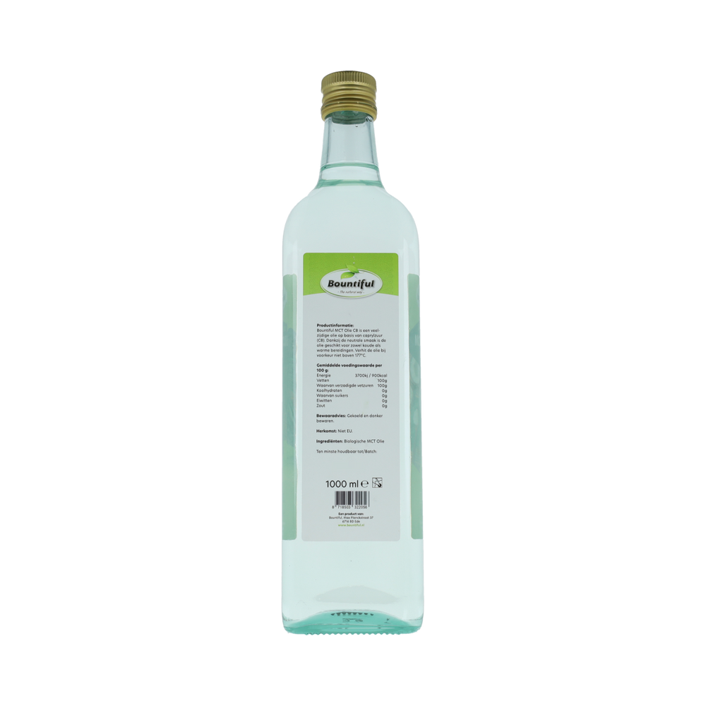 Bountiful MCT olie C8 coconut pure 99% caprylic acid bio 1000.00 Milliliter