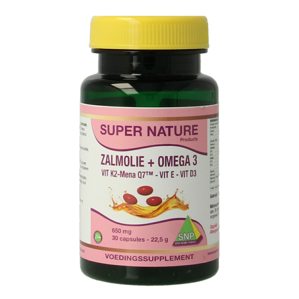 SNP Zalmolie & vit. K2 mena Q7 & vit. D3 & vit. E 30.00 Capsules