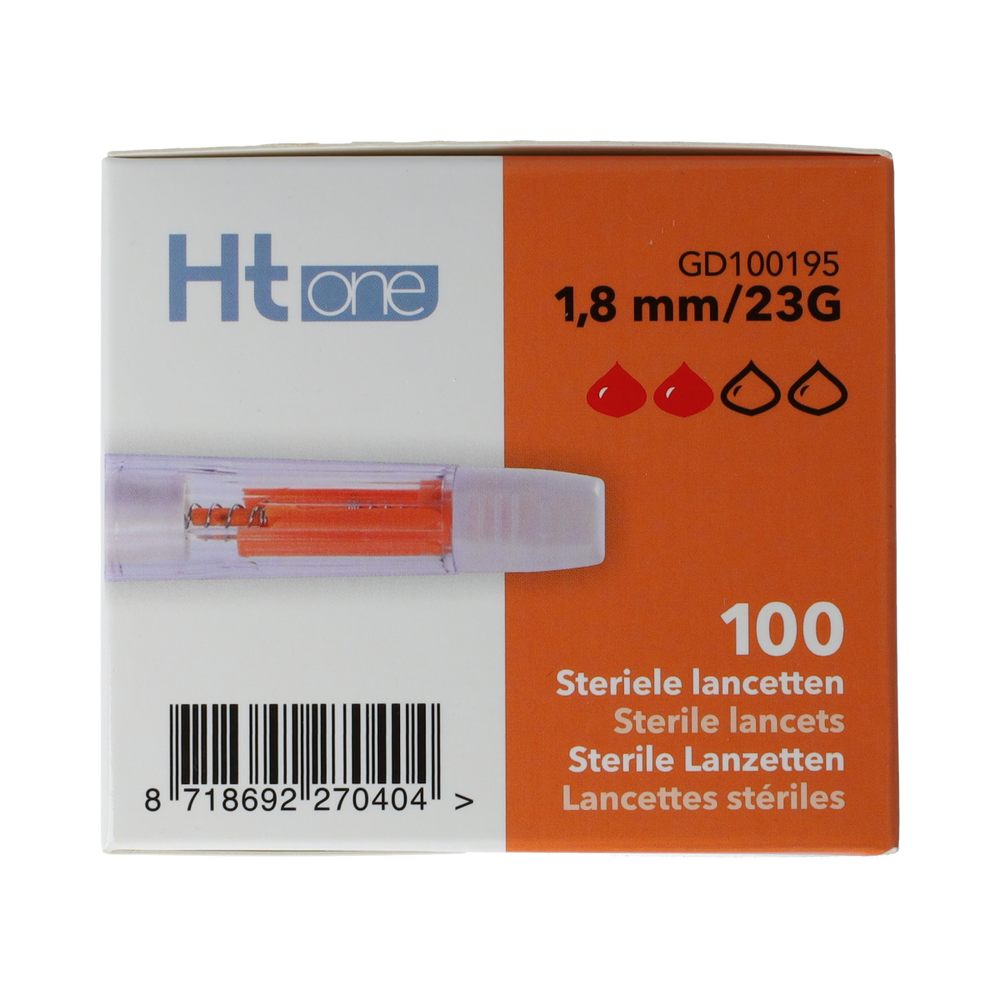 HT One Ht One Veiligheidslancetten 1,8 mm 100.00 Stuks