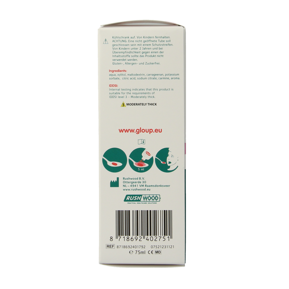 Gloup Zero medicatie inname gel framboos 75.00 Milliliter
