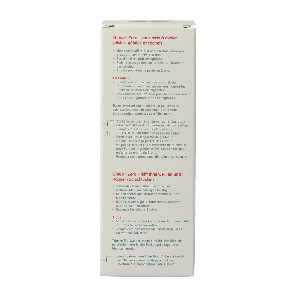 Gloup Zero medicatie inname gel framboos 75.00 Milliliter