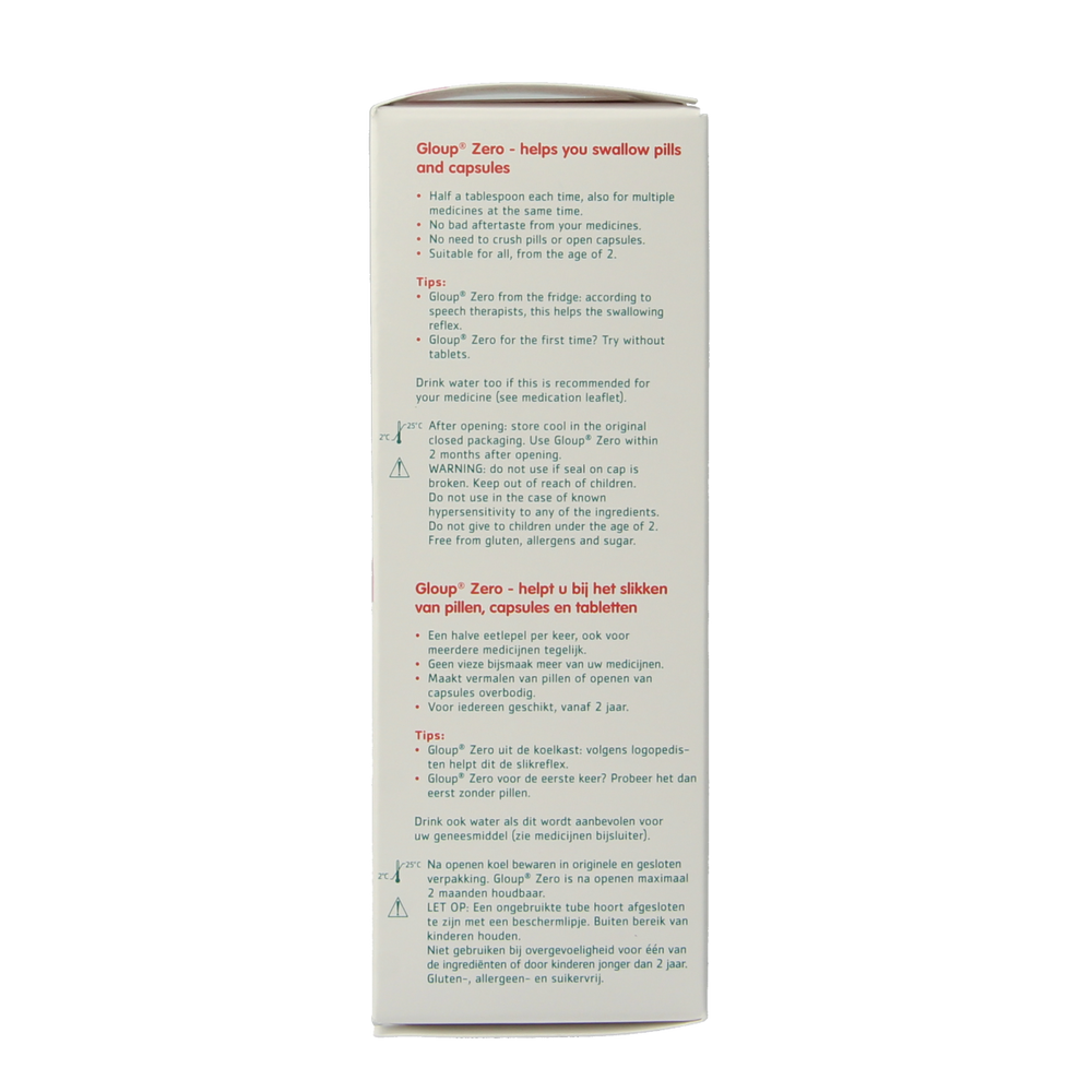 Gloup Zero medicatie inname gel framboos 75.00 Milliliter