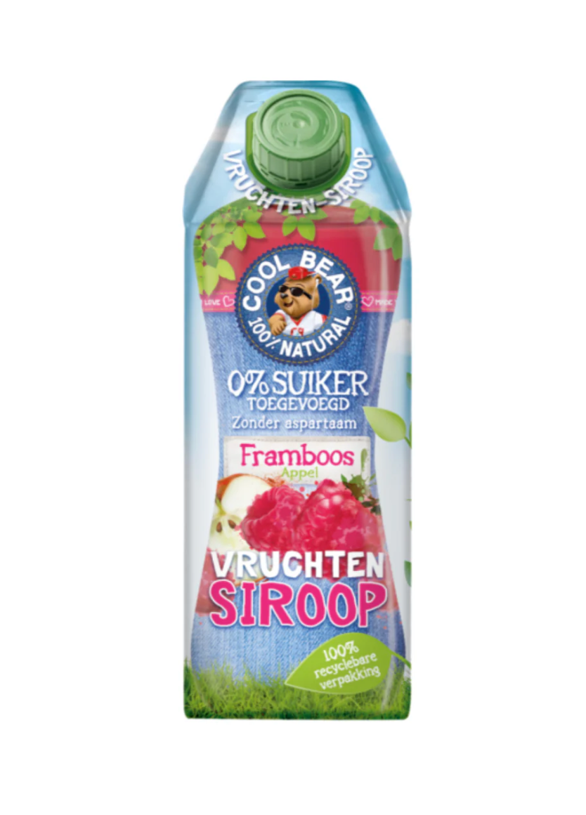 Cool Bear Siroop framboos appel 750 Milliliter