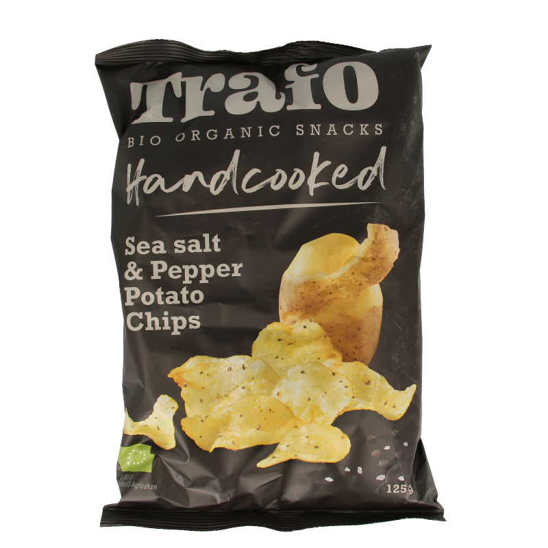 Trafo Chips handcooked zeezout & peper bio 125 Gram
