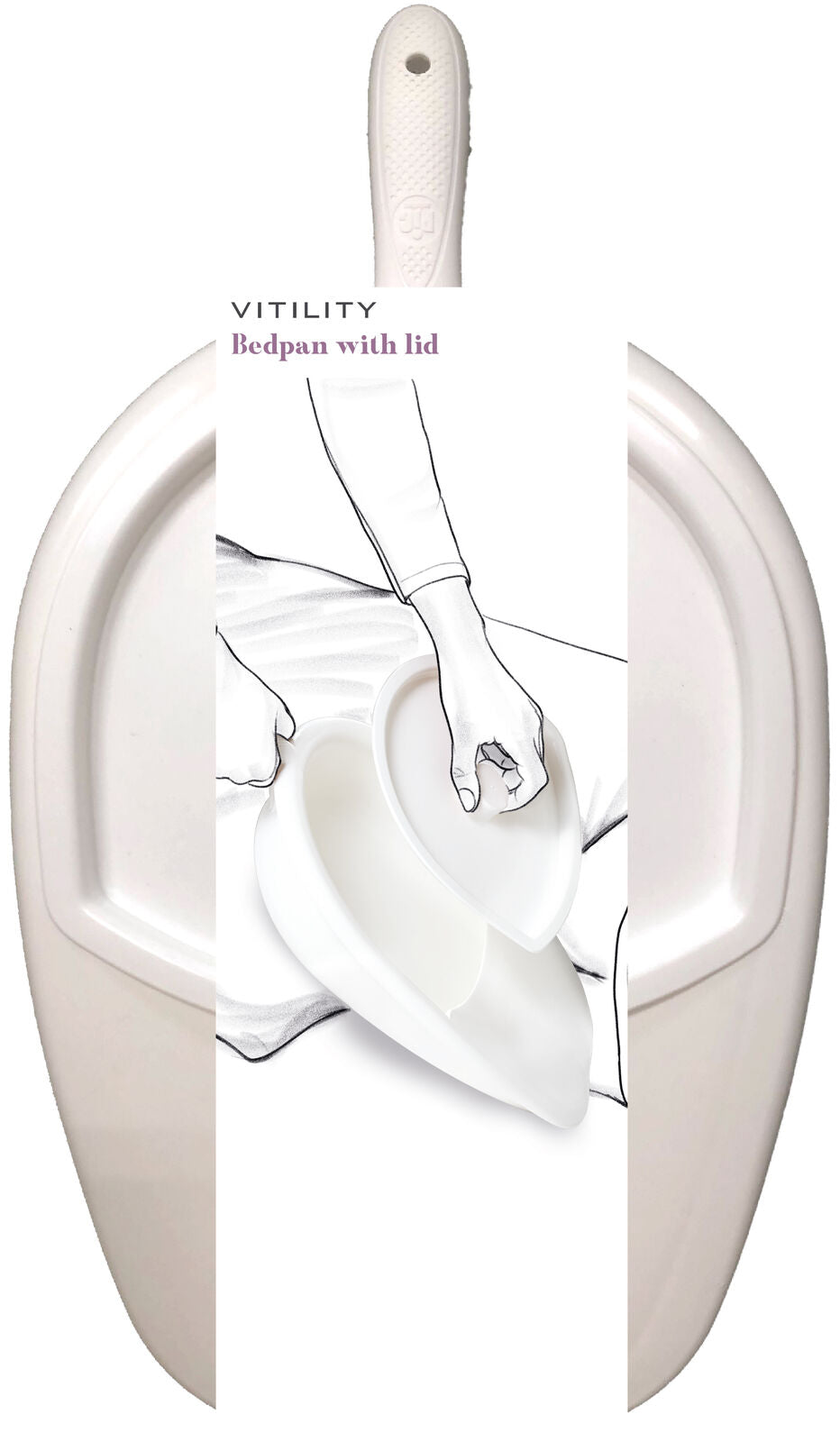 Vitility Bedpan met deksel  1 Stuks