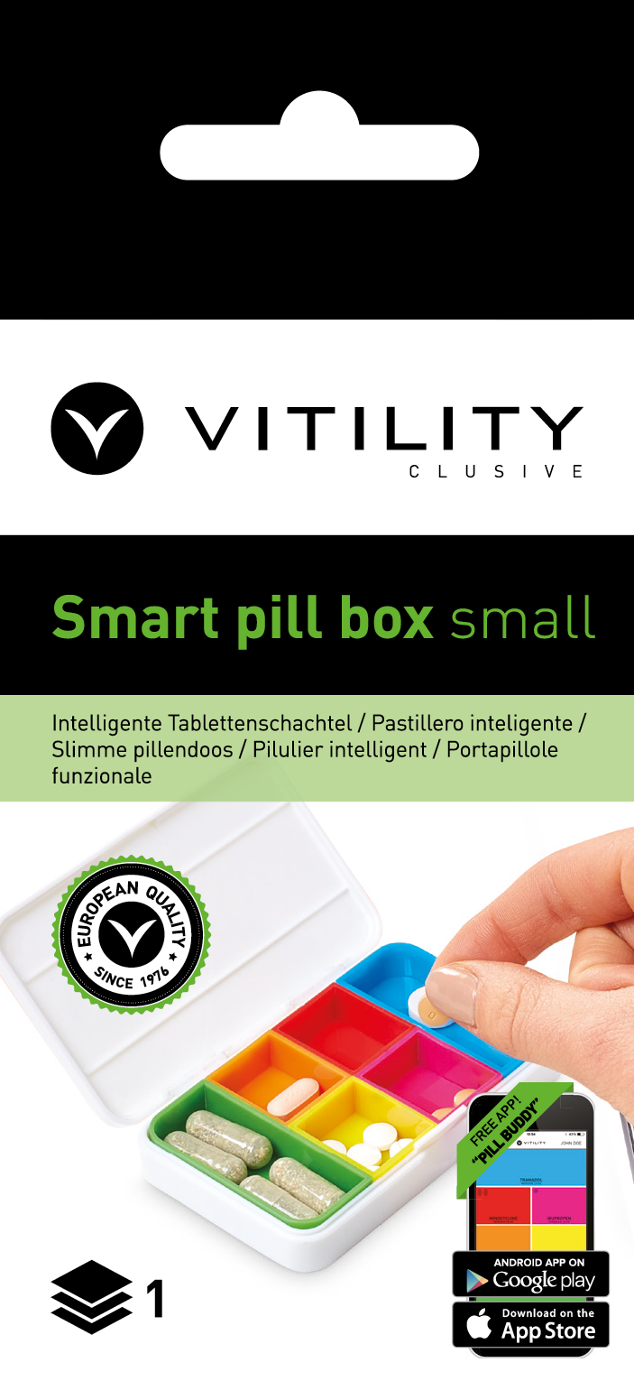 Vitility Slimme pillendoos klein wit 1 Stuks