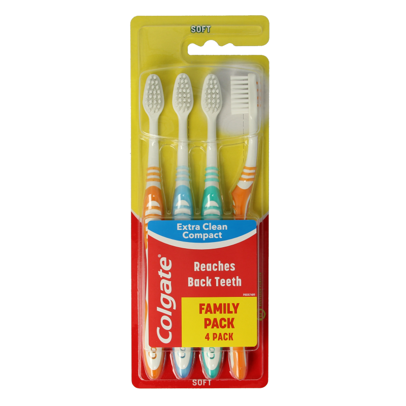 Colgate Tandenborstel extra clean soft 4 Stuks