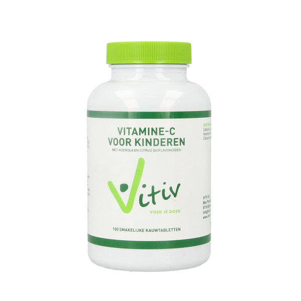 Vitiv Kinder vitamine C zuurvrij 120mg 100.00 Kauwtabletten