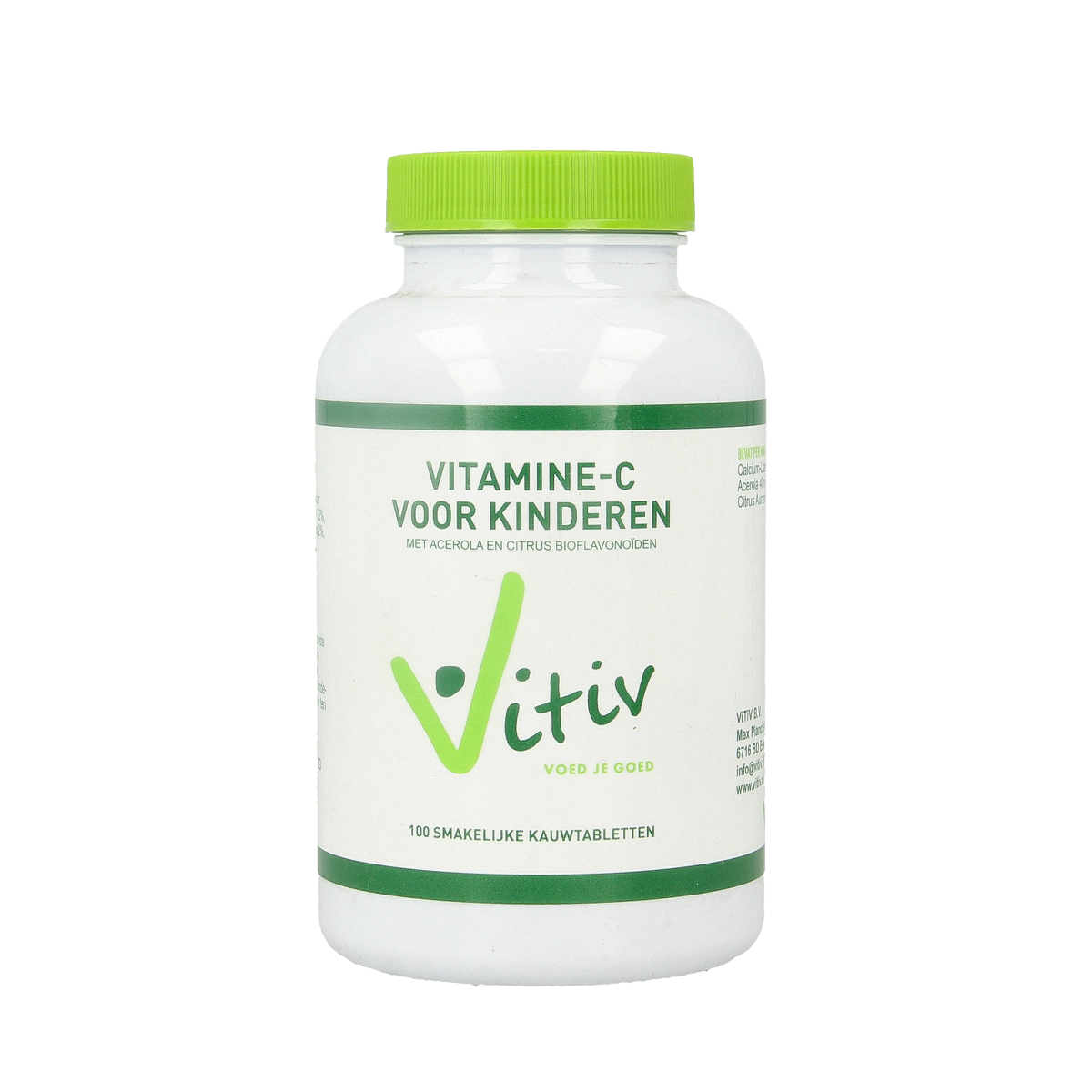 Vitiv Kinder vitamine C zuurvrij 120mg 100.00 Kauwtabletten