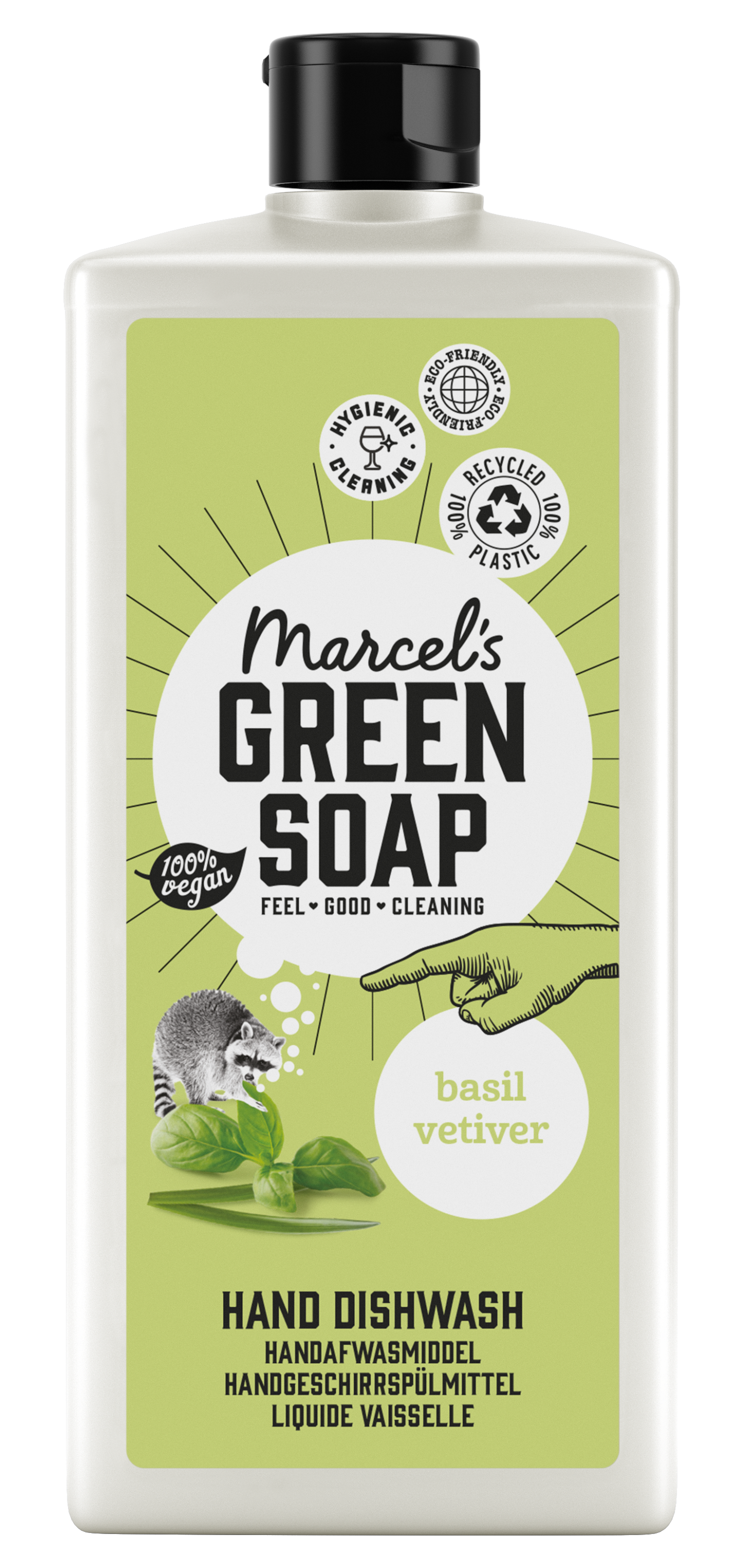 Marcel's Green Soap Afwasmiddel basilicum & vetiver 500.00 Milliliter