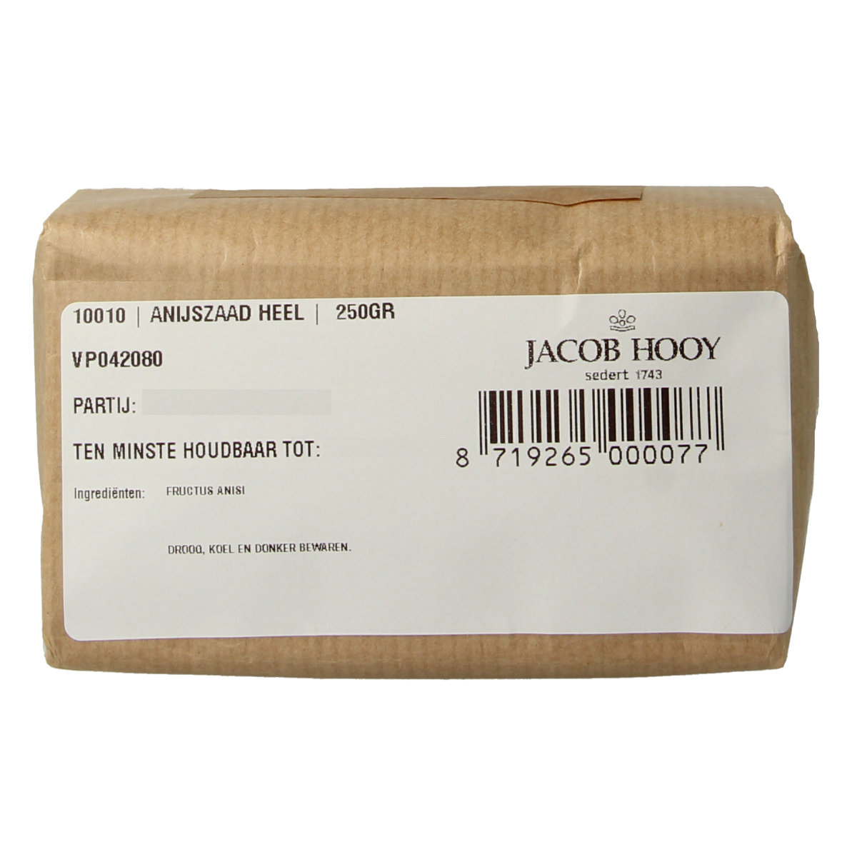 Jacob Hooy Anijszaad heel 250.00 Gram