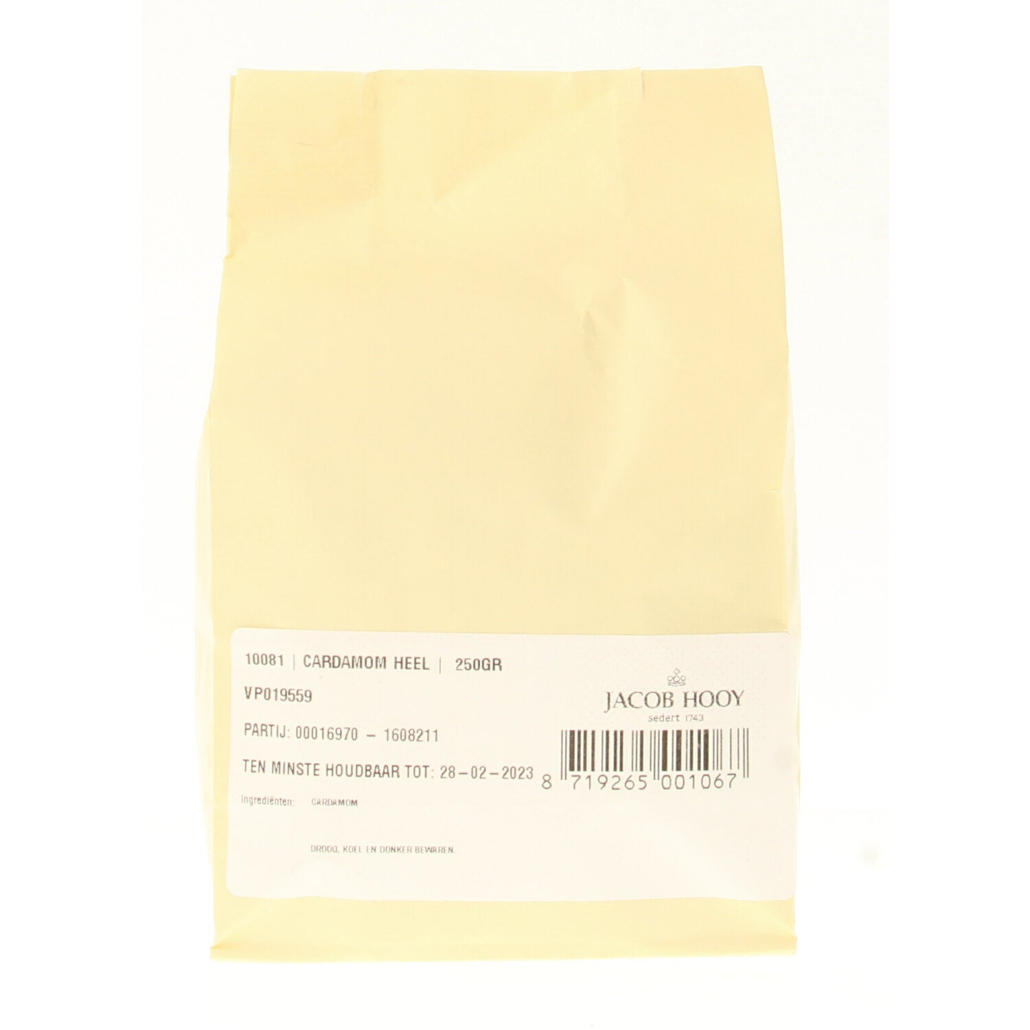 Jacob Hooy Cardamom zaad heel 250 Gram