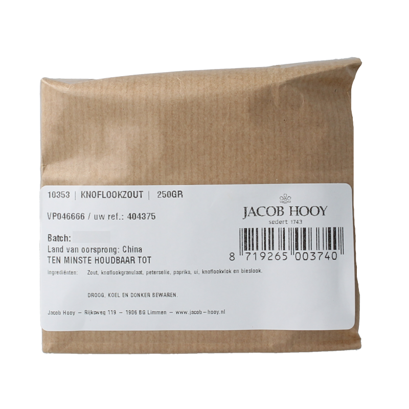 Jacob Hooy Knoflookzout 250 Gram