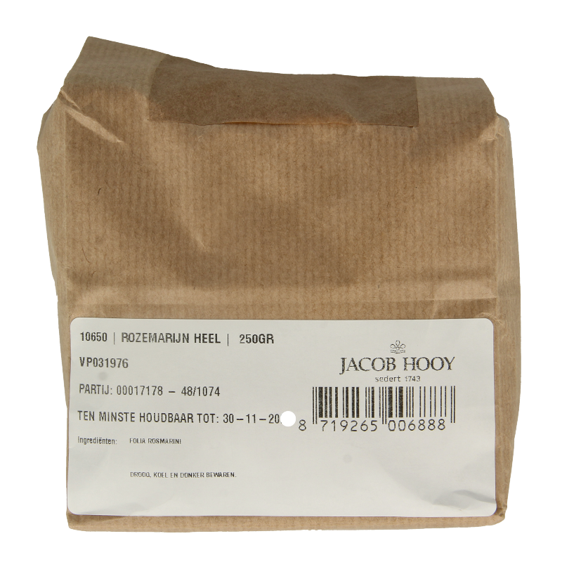 Jacob Hooy Rozemarijn heel 250 Gram