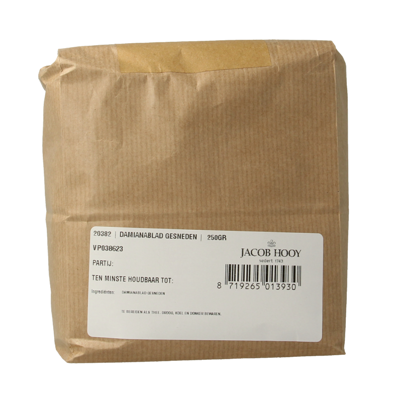 Jacob Hooy Damianablad gesneden 250 Gram