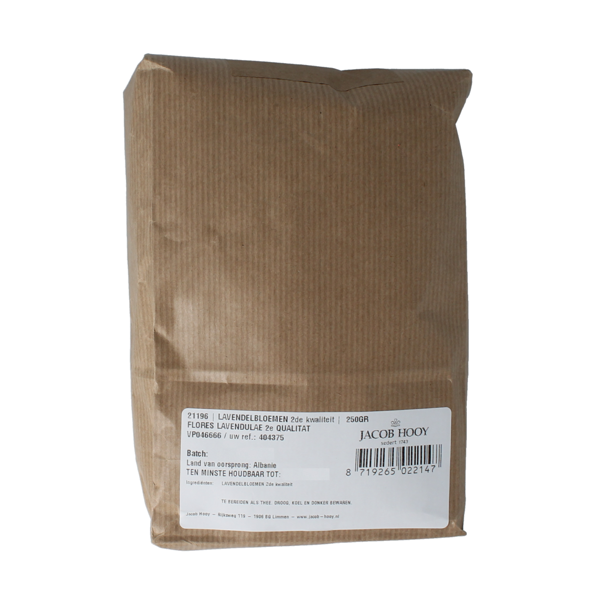 Jacob Hooy Lavendelbloemen 2de kwaliteit 250.00 Gram
