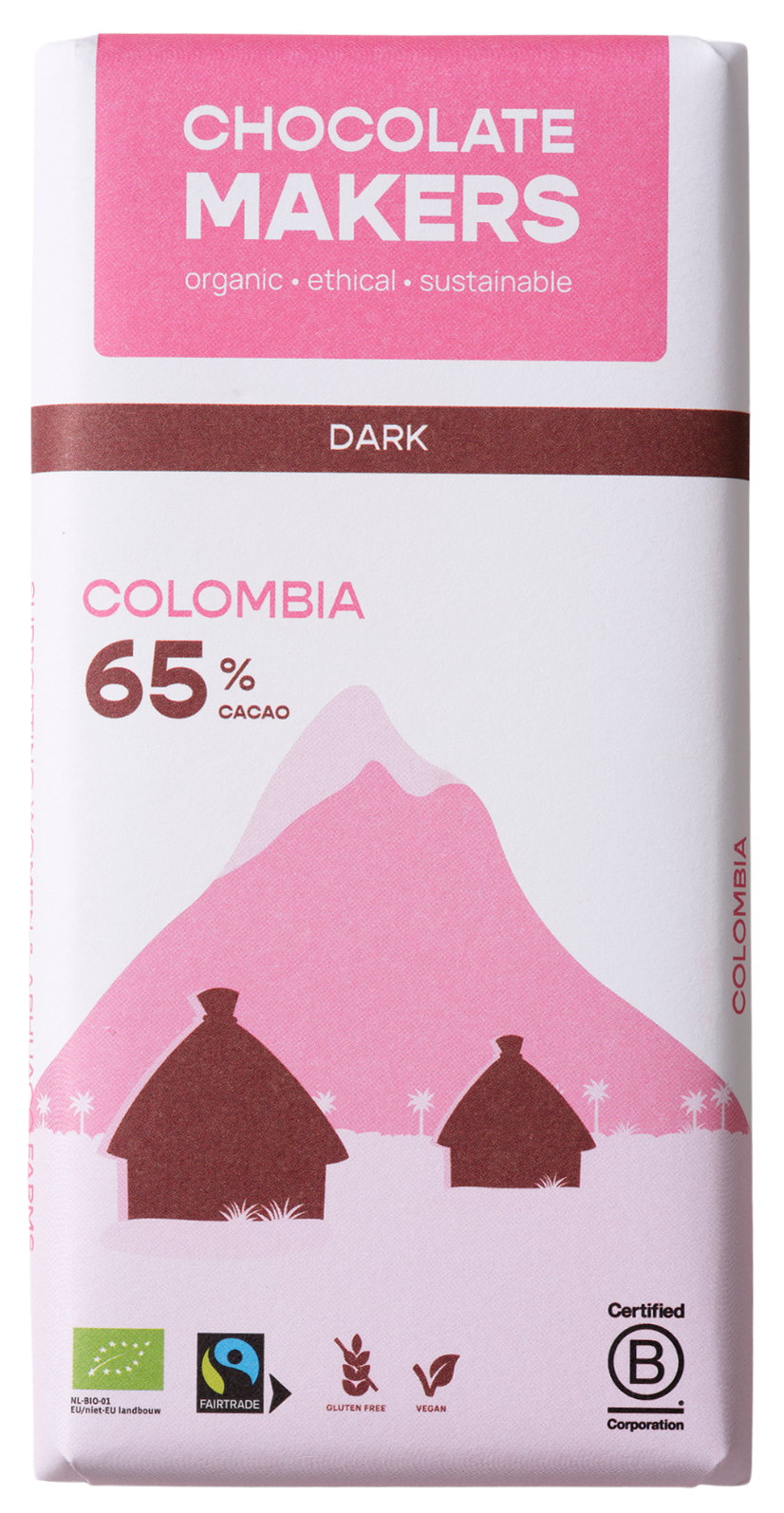 Chocolatemakers Pure love reep 65% puur fairtrade bio 80.00 Gram
